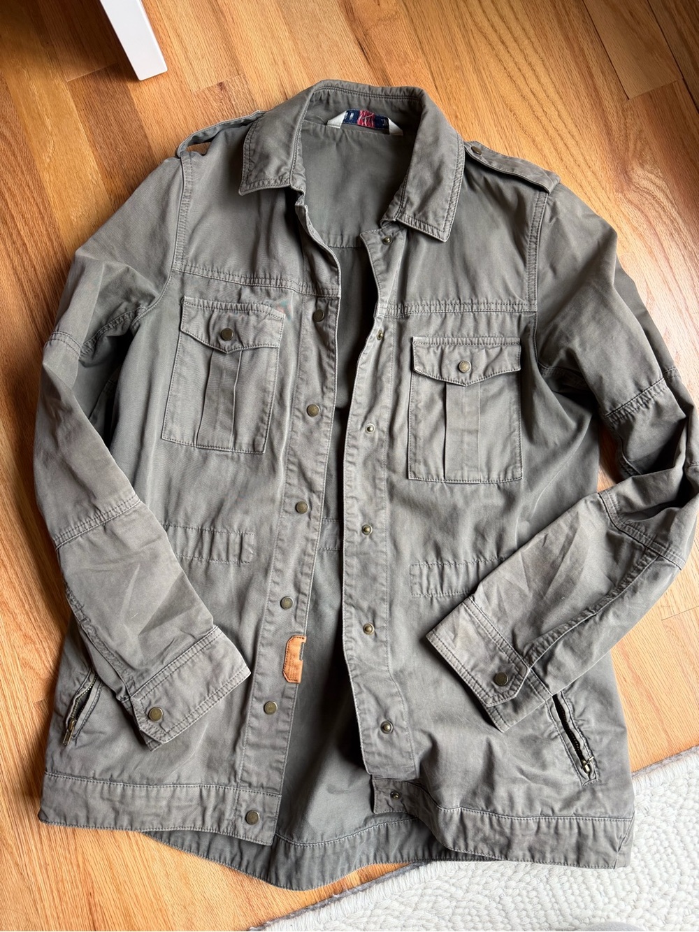 Womens Olive Military Field Jacket